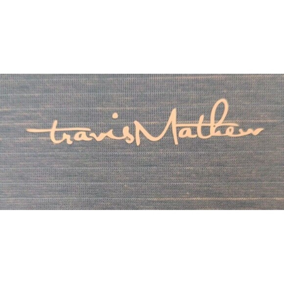 Travis Mathew Polo Shirt Mens XL Blue White Striped Soft Pima Blend Golf Casual - Picture 9 of 9